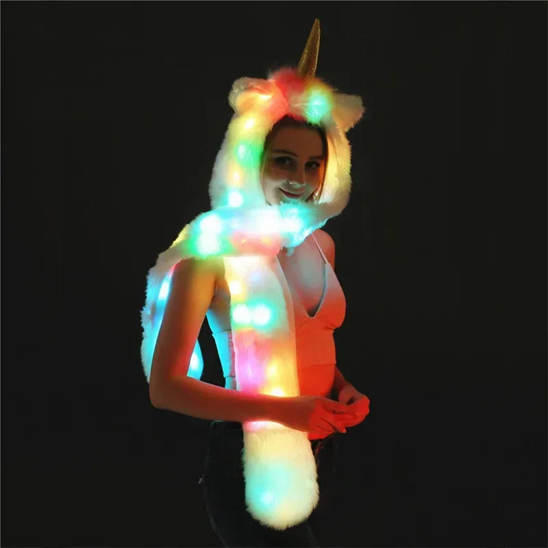Accessoire en Fourrure Licorne LED Colorée