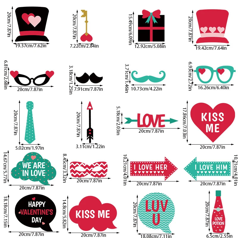 Accessoires Photo Fun Saint-Valentin Romantique