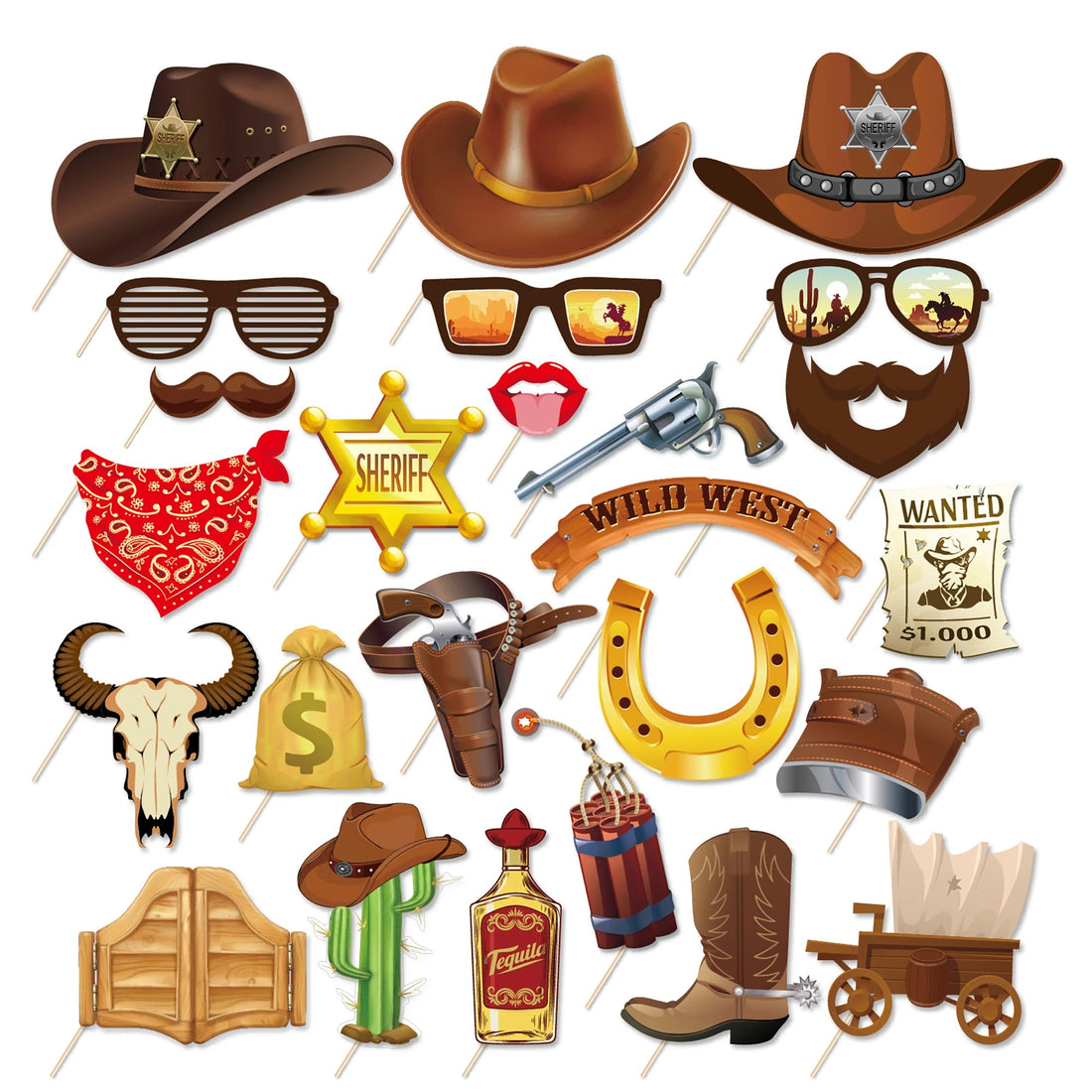 Accessoires Photobooth Cowboy
