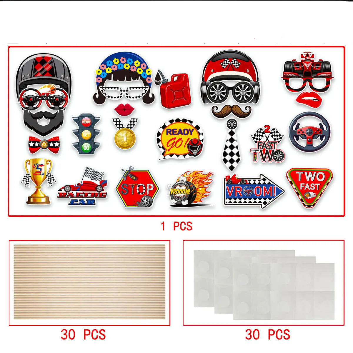 Accessoires Photobooth Thème Course Minimaliste
