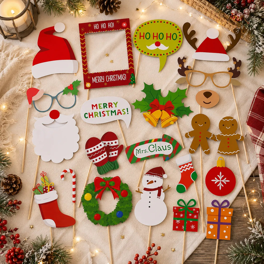 Accessoires Selfie Noël Amusants Festive