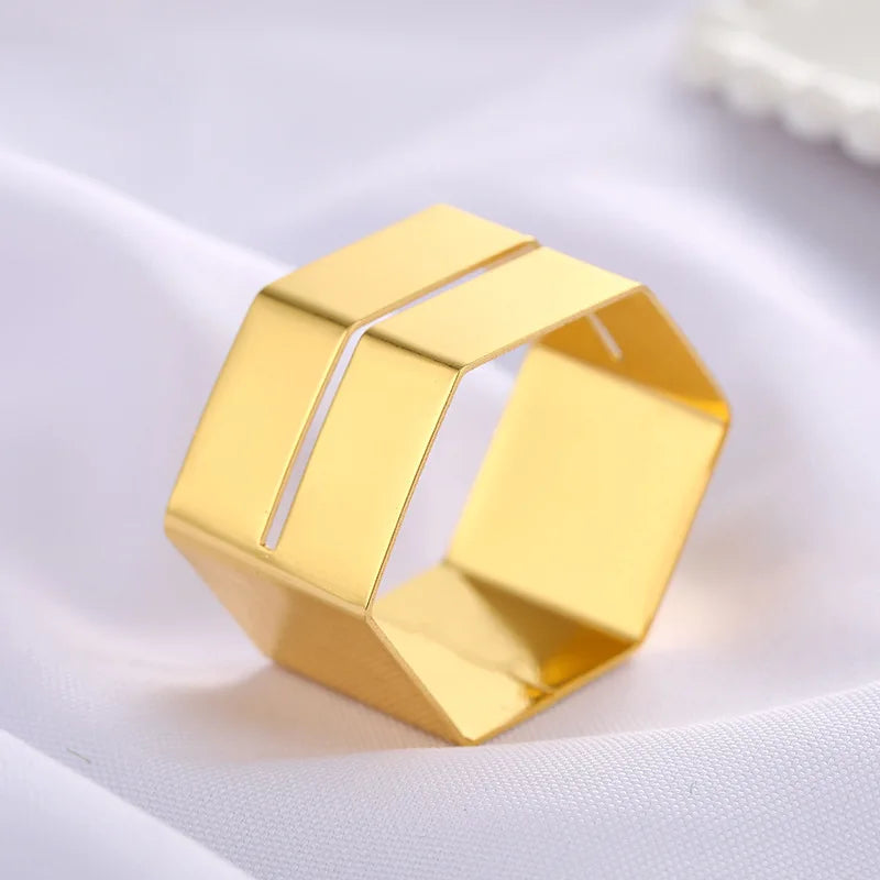 Anneau de Serviette Hexagonal Mariage Chic