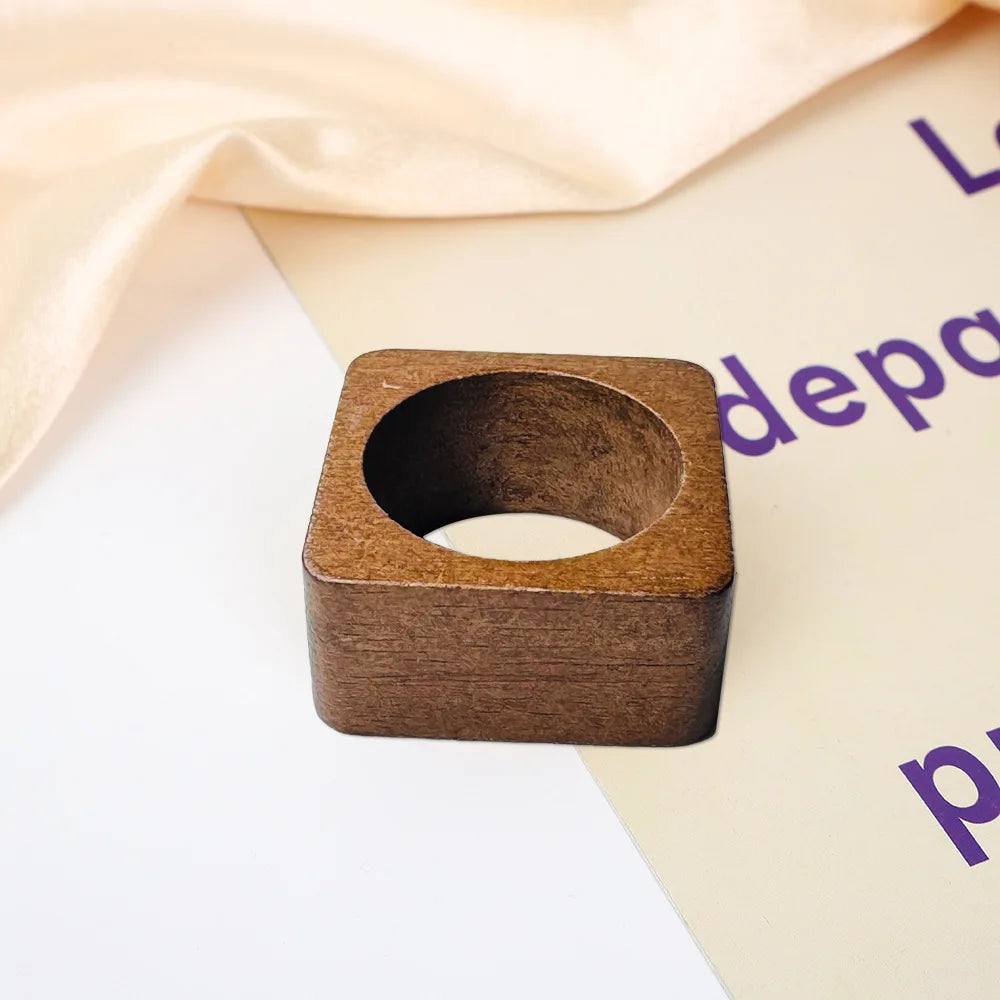 Anneau de Serviette Mariage Carré Unique
