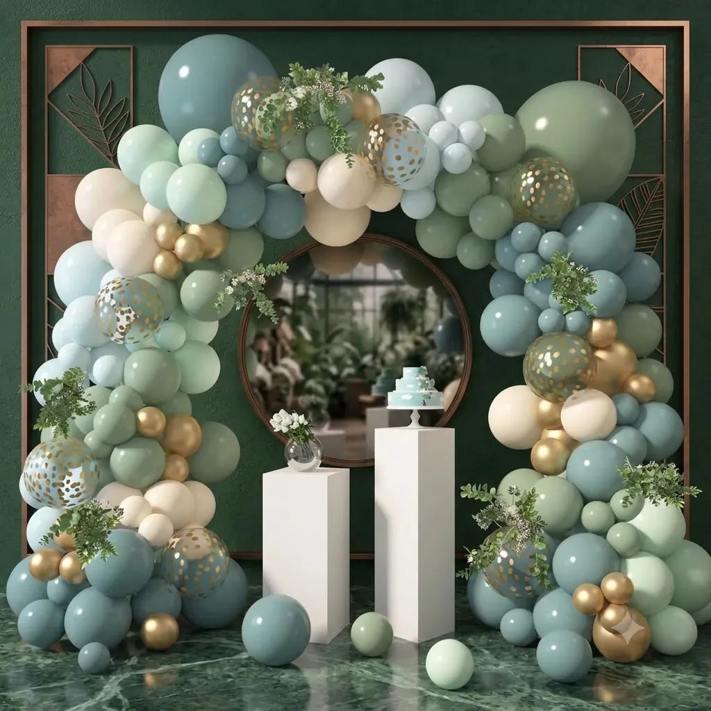 Arche Ballon Mariage Bleu et Vert Pastel Unique