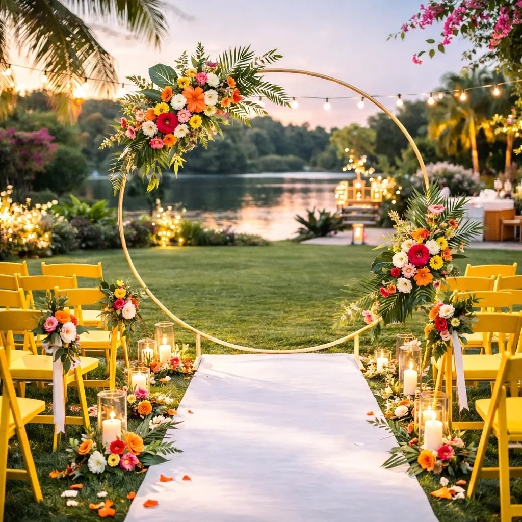 Arche Mariage Dorée Ronde