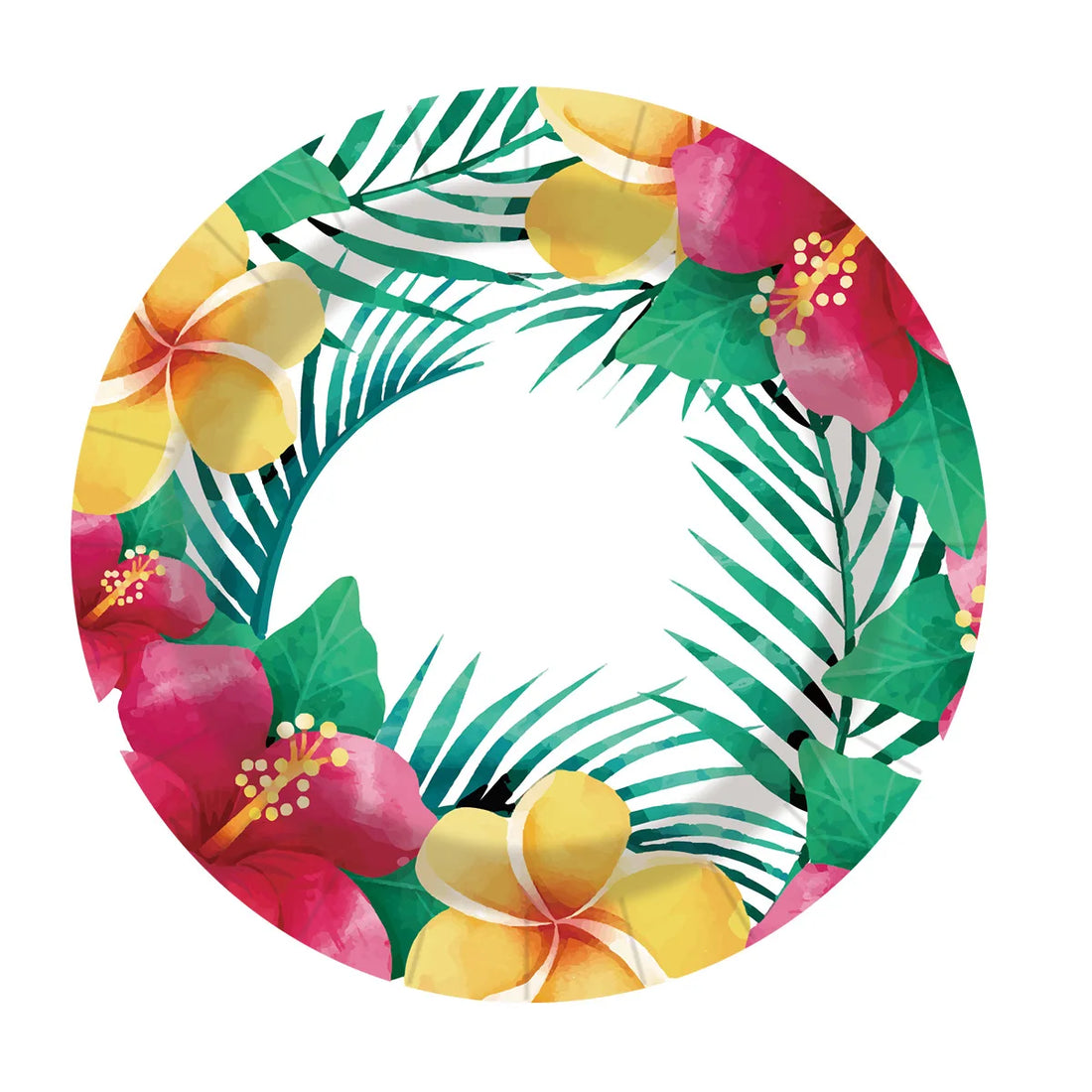 Assiette Anniversaire Hibiscus Papier 