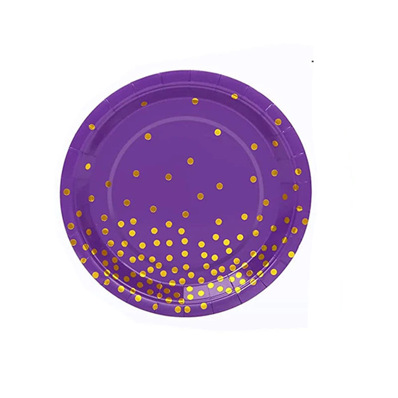 Assiette Anniversaire Violette Papier 