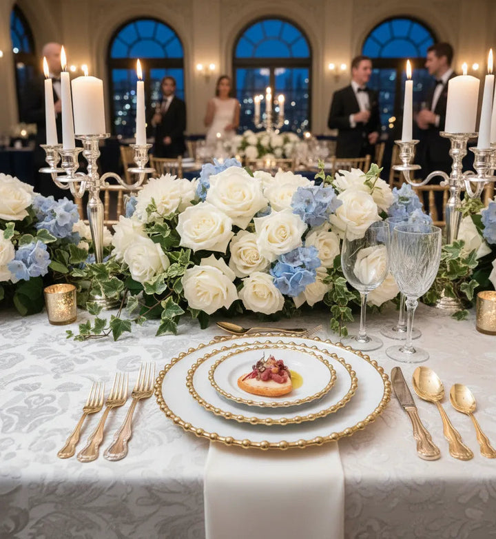 Assiette Blanche à Bord Doré