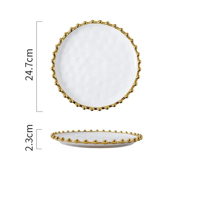 Assiette Blanche à Bord Doré Classe