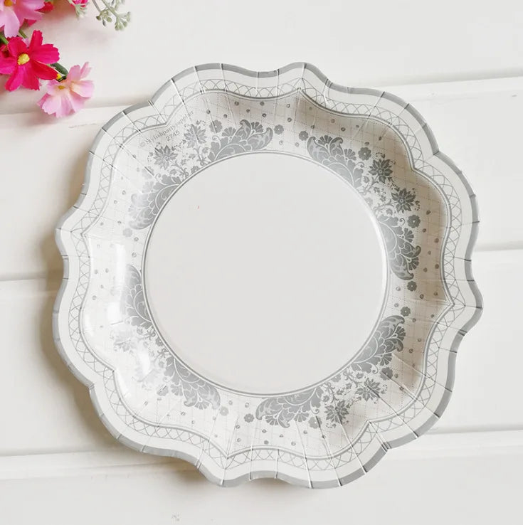 Assiette Blanche Jetable Fleurie Mariage Original