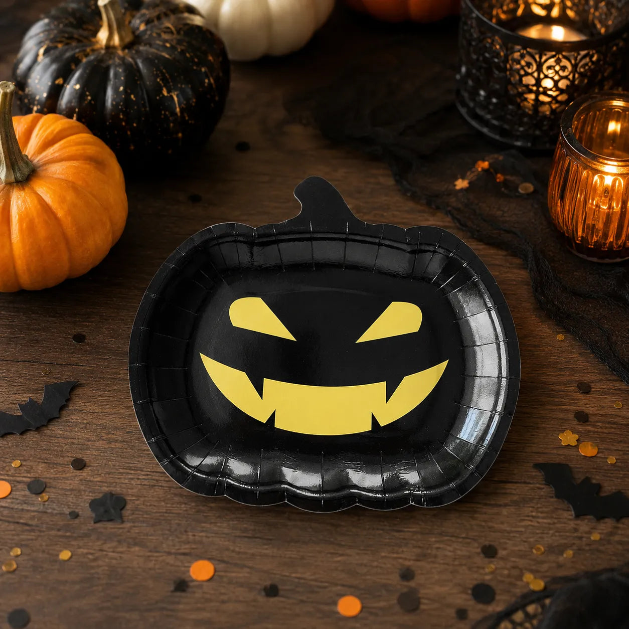 Assiette Citrouille Noire Pratique