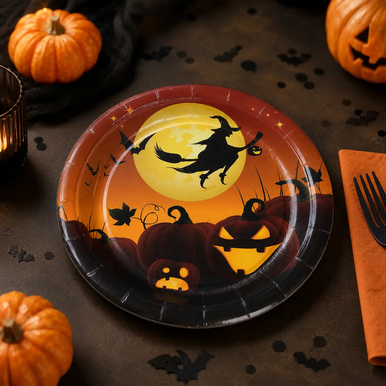 Assiette Halloween Sorcière Effrayante