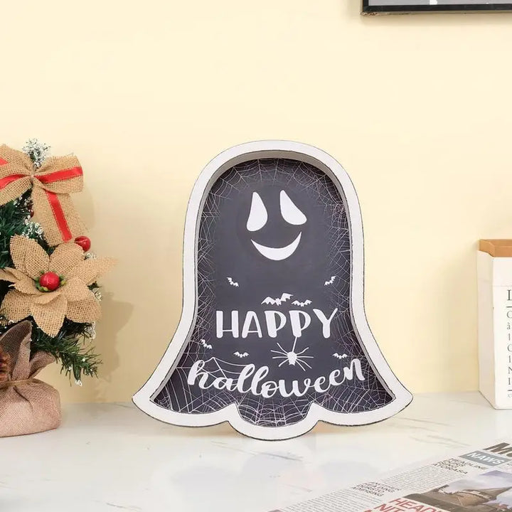 Assiette Happy Halloween en Bois
