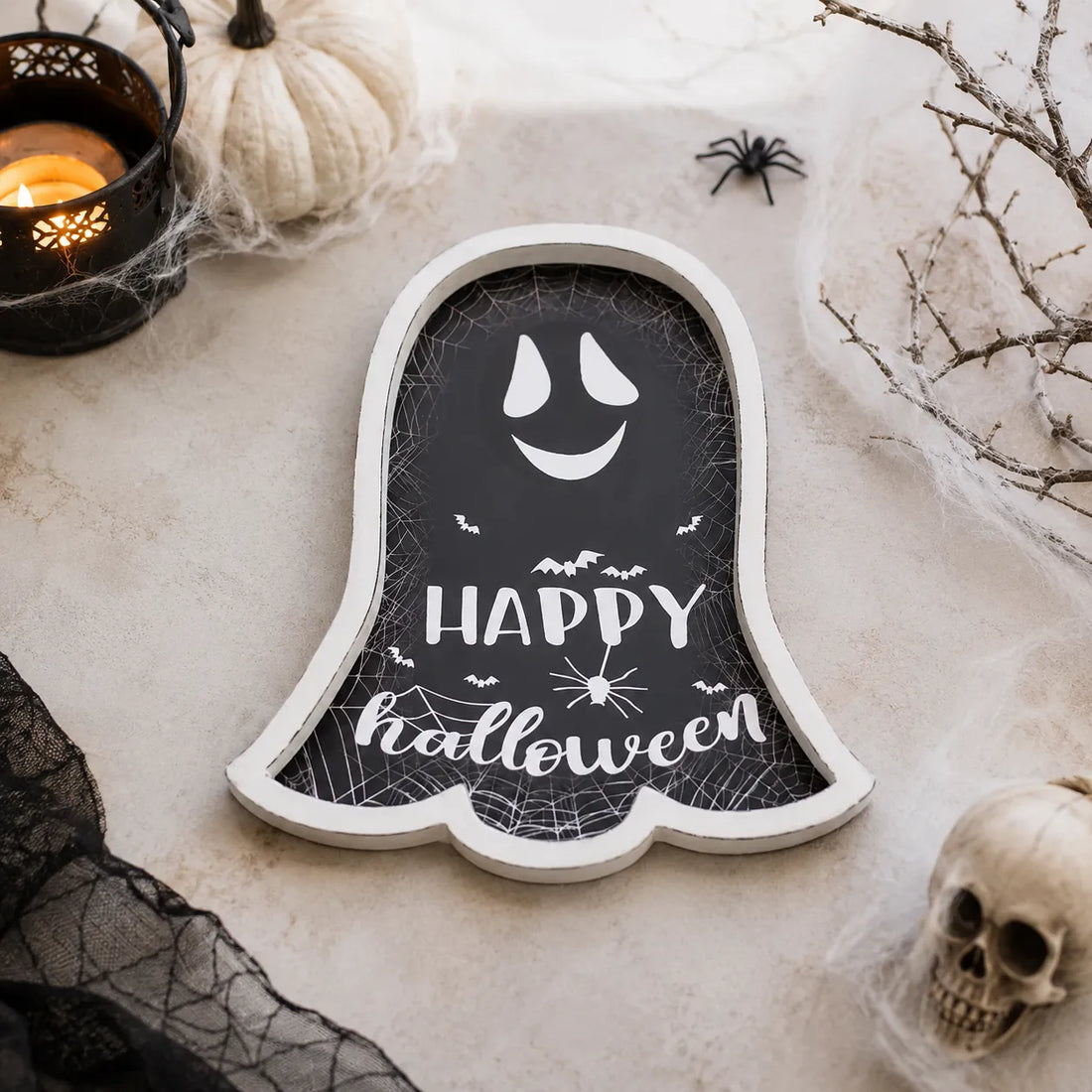 Assiette Happy Halloween en Bois Originale