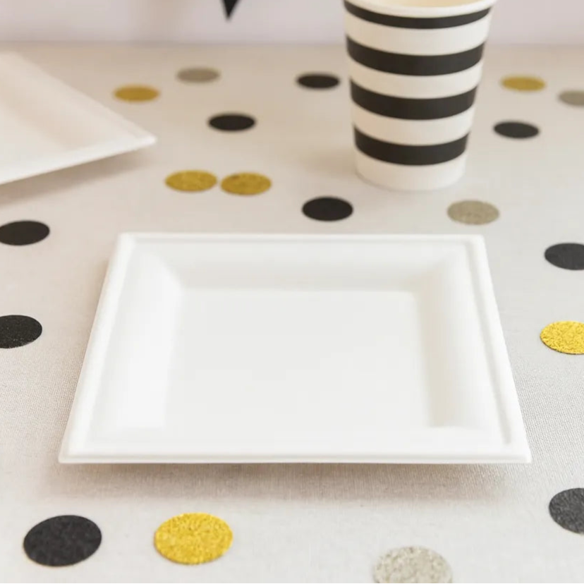 Assiette Jetable Carrée Blanche