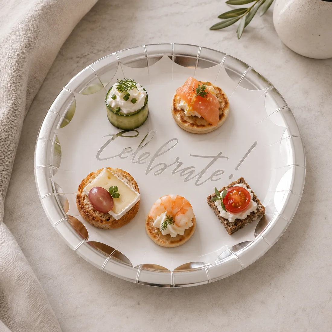 Assiette Jetable “Celebrate” Minimaliste