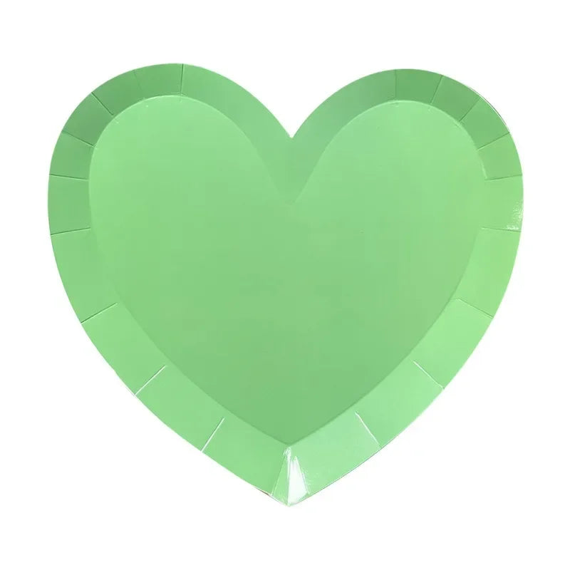 Assiette Jetable Coeur Verte
