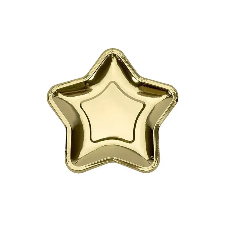 Assiette Jetable Etoile Dorée Pratique