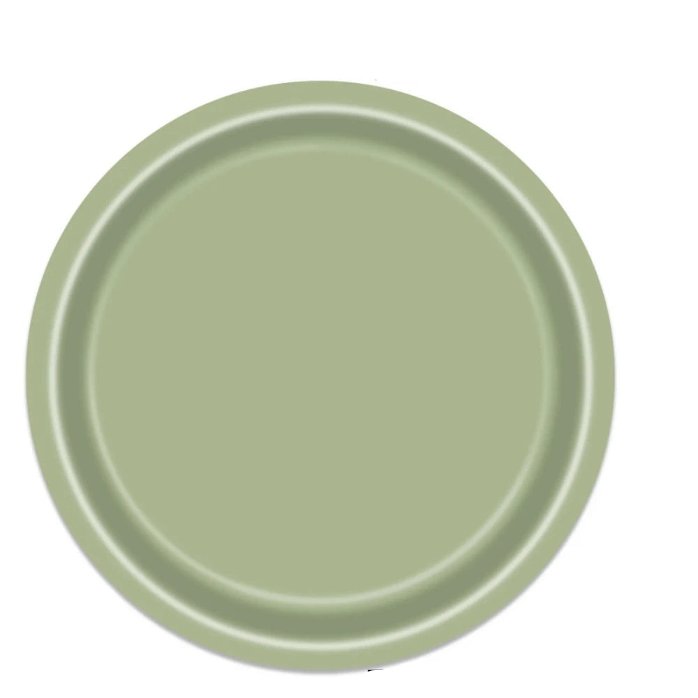 Assiette Jetable Mariage Vert Sauge Unique