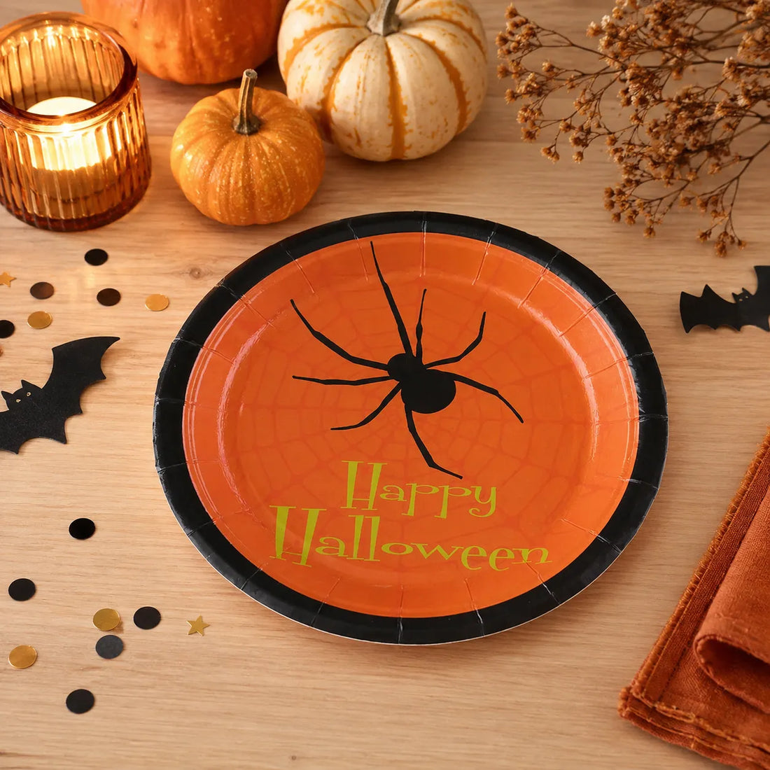 Assiette Jetable Motif Araignée Pratique