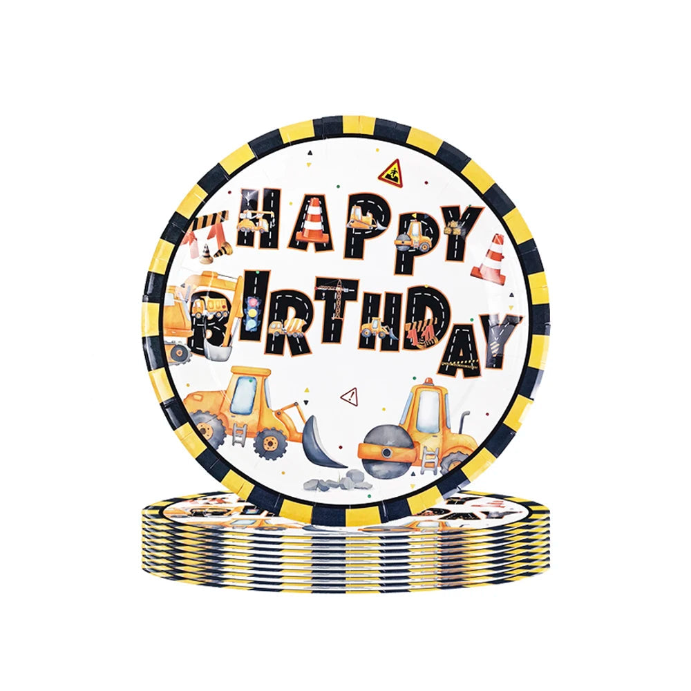 Assiette Jetable Motif Chantier