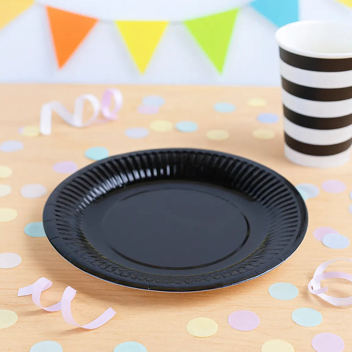 Assiette Jetable Noire Uni