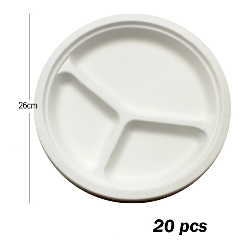 Assiette Jetable Ronde 3 Compartiments 