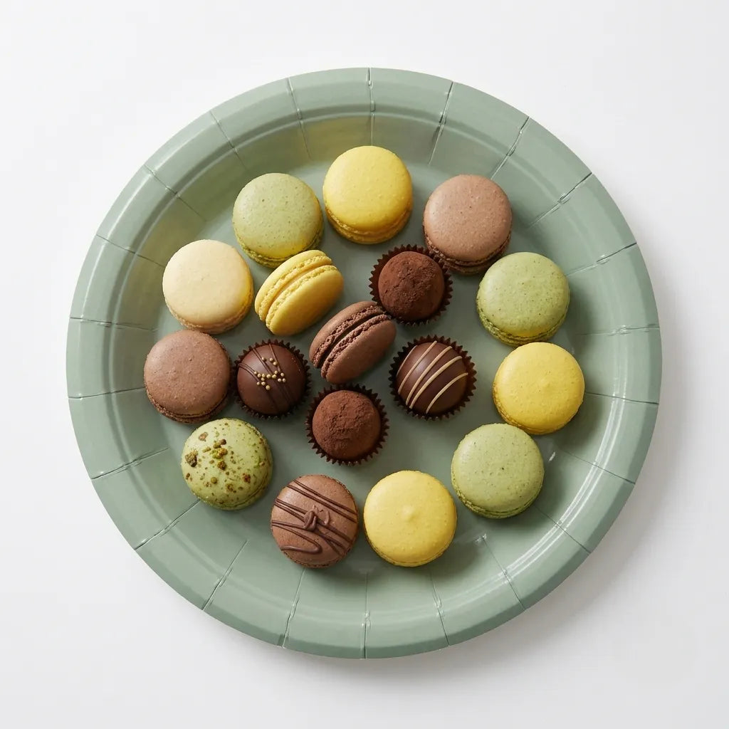 Assiette Jetable Vert Sauge Festive