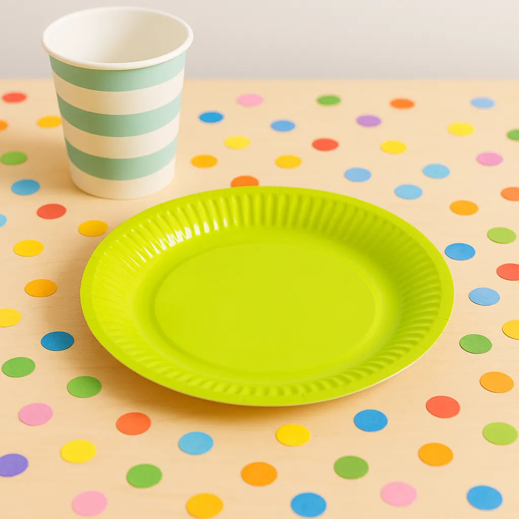 Assiette Jetable Verte Uni