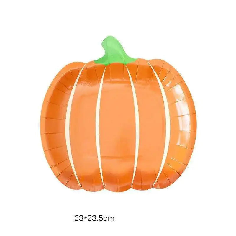 Assiette Jetable en Forme de Citrouille Chic