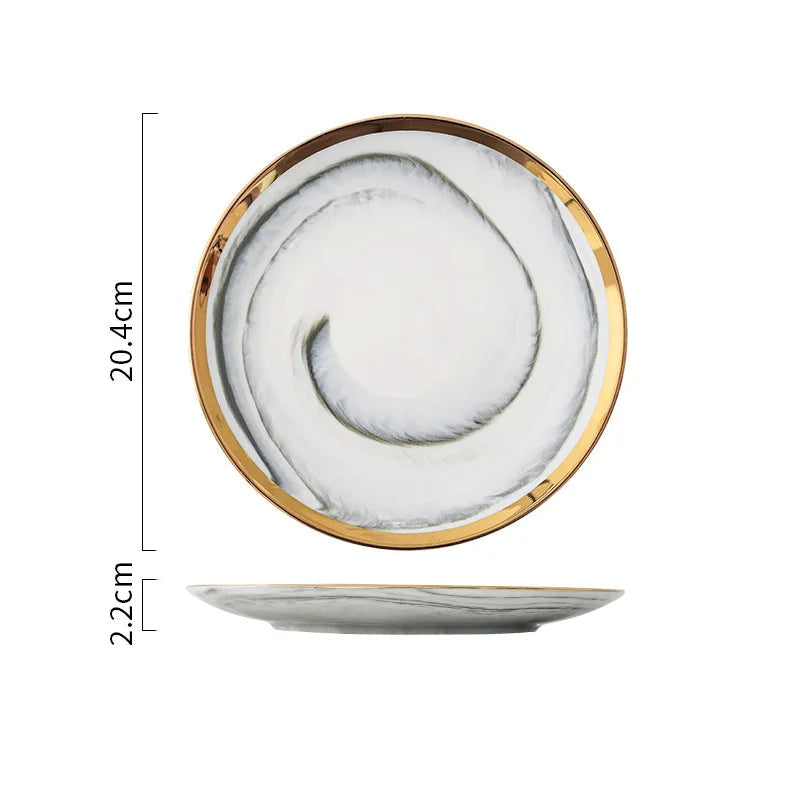 Assiette Marbré Gris Belle