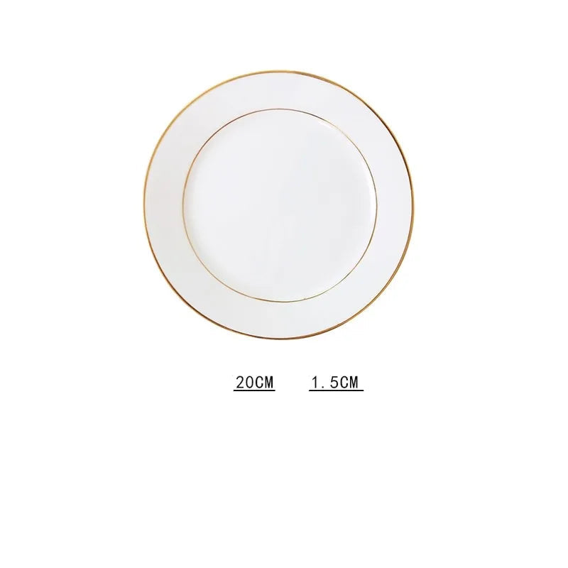 Assiette Mariage Blanche et Doré Durable