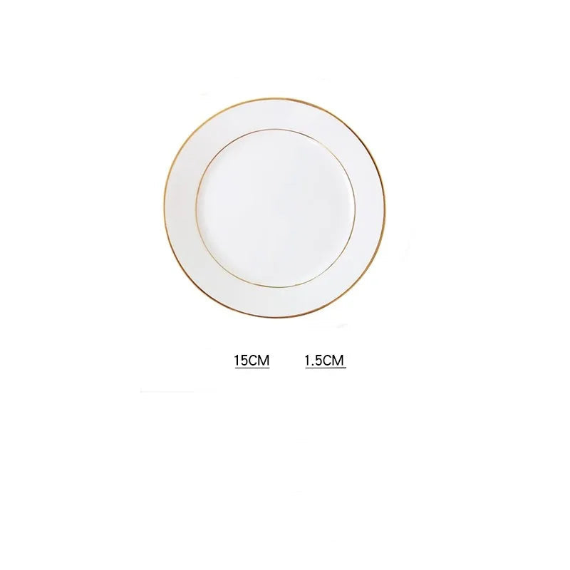 Assiette Mariage Blanche et Doré Petite