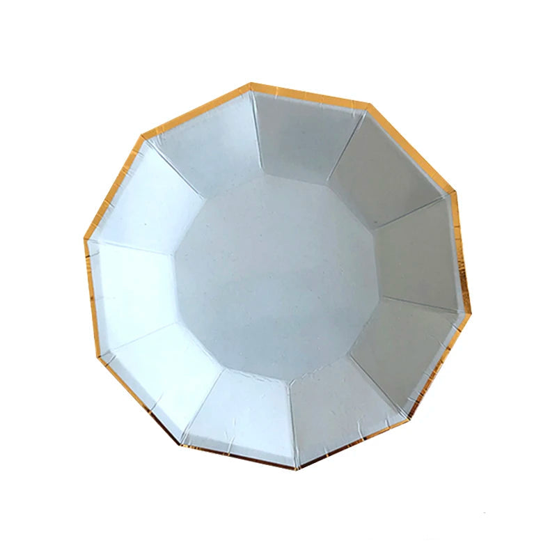 Assiette Mariage Jetable Bleu Or Original Unique