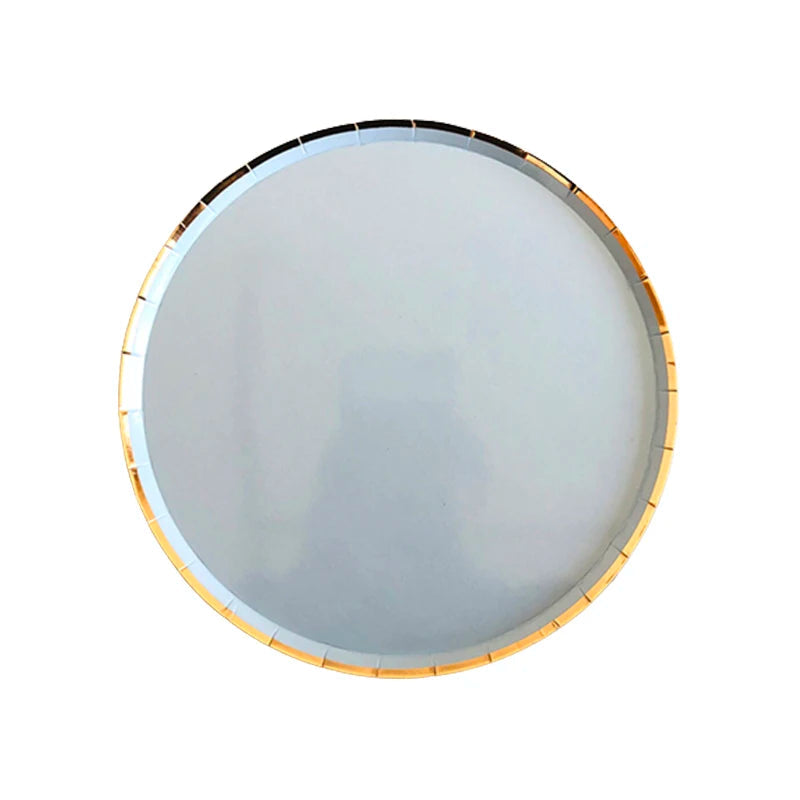 Assiette Mariage Jetable Bleu Or Unique