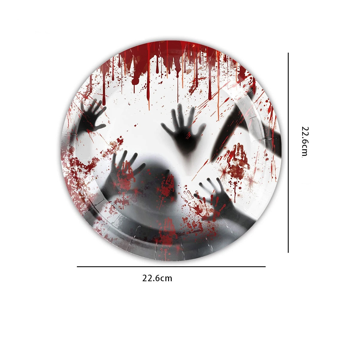 Assiette Sanglante Empreinte de Main Halloween Chic