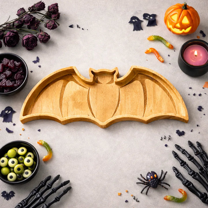 Assiette de Présentation Chauve-souris en Bois