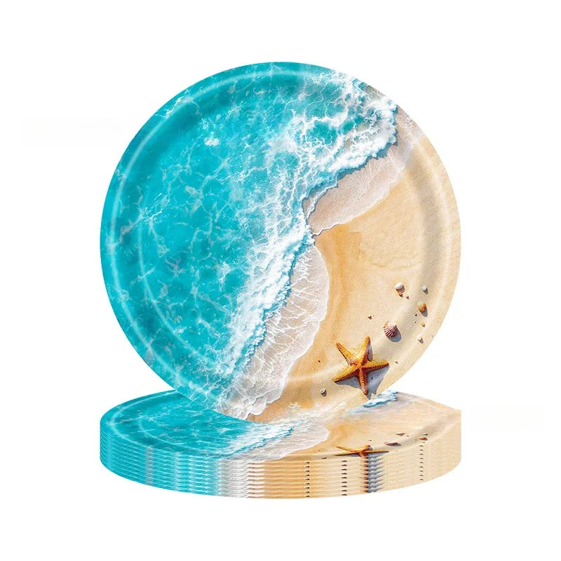 Assiettes Jetables Thème Plage