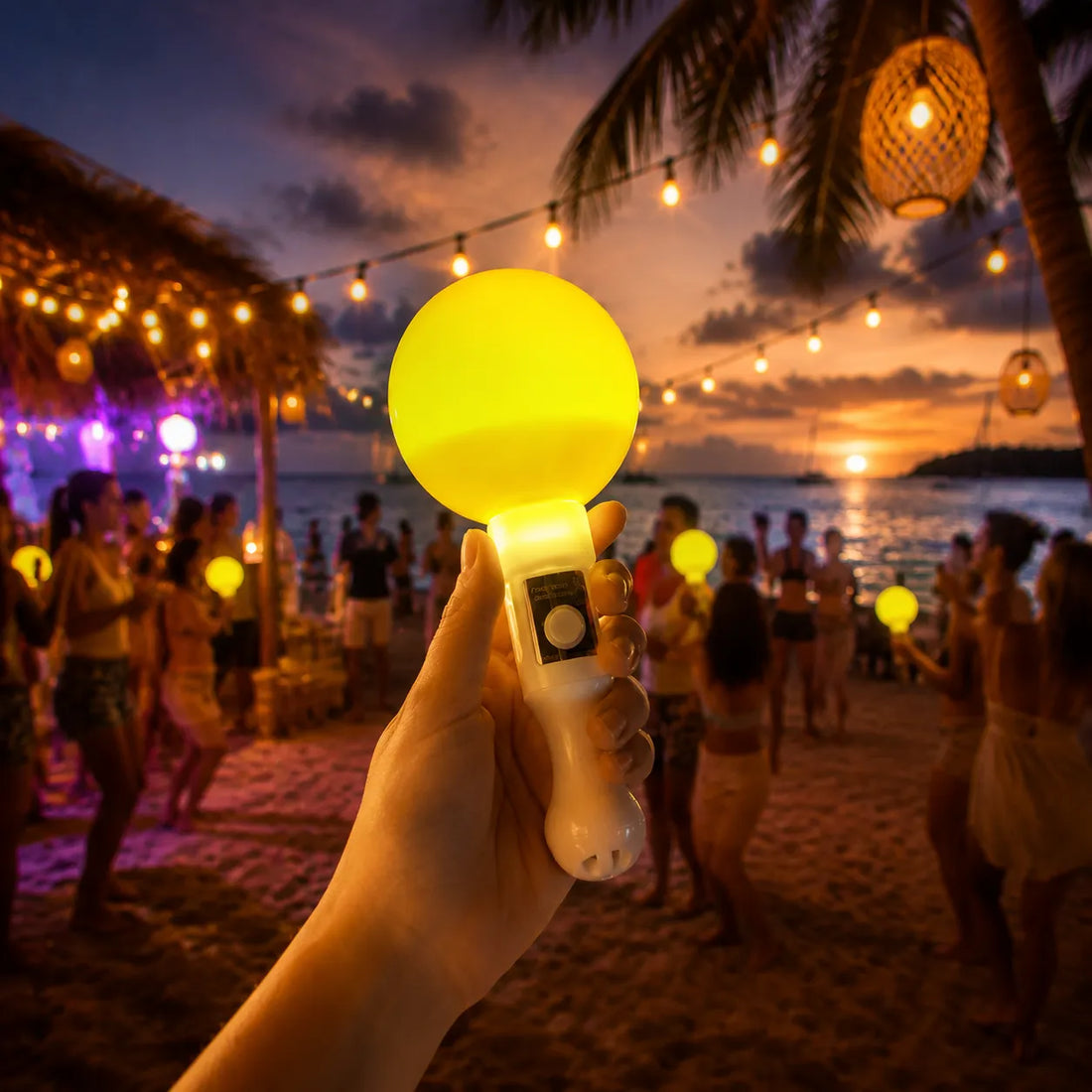 Bâton Lumineux à Boule Jaune Festif