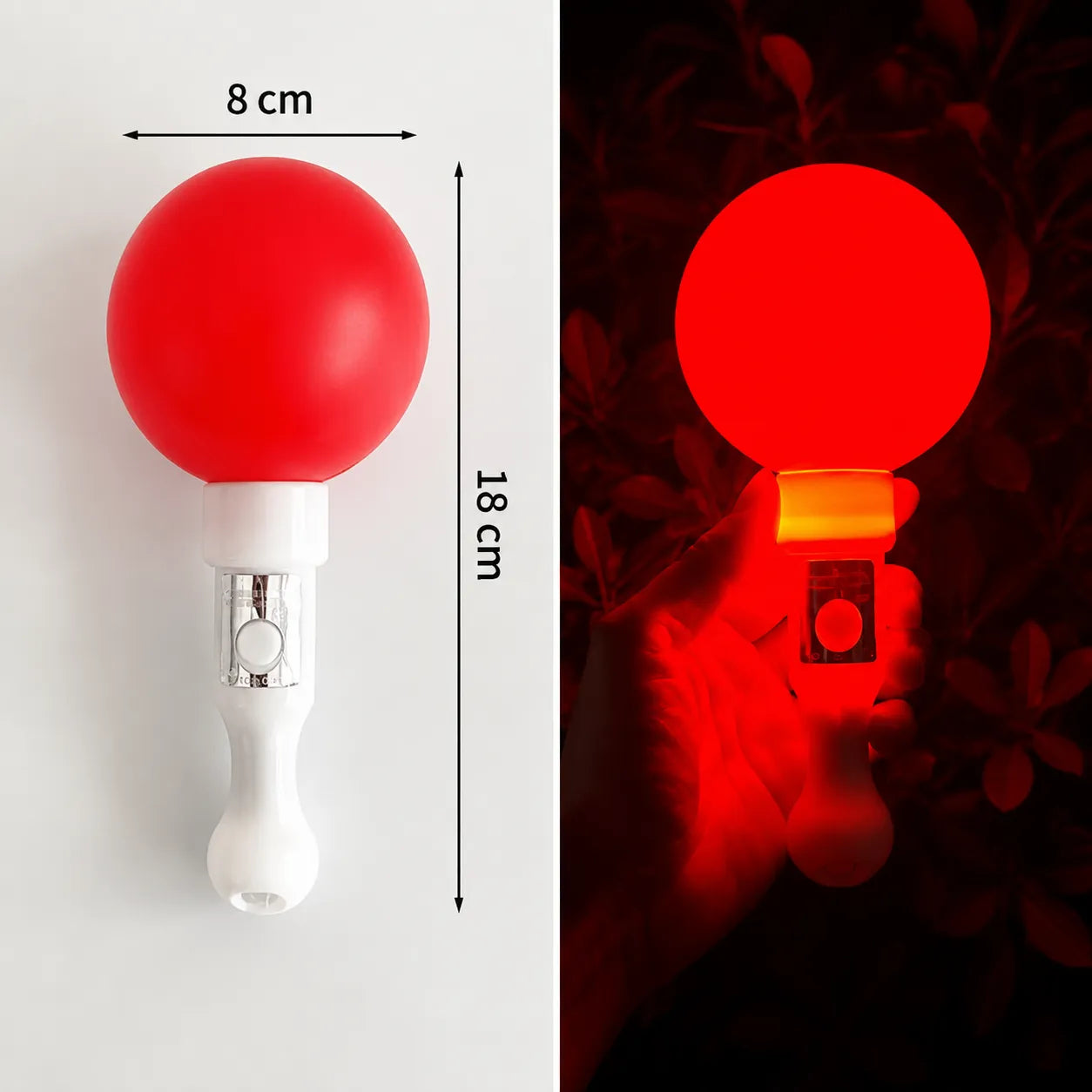 Bâton Lumineux à Boule Rouge Moderne