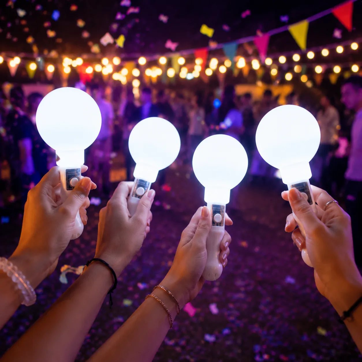 Bâton Lumineux en Mousse Blanc Festif