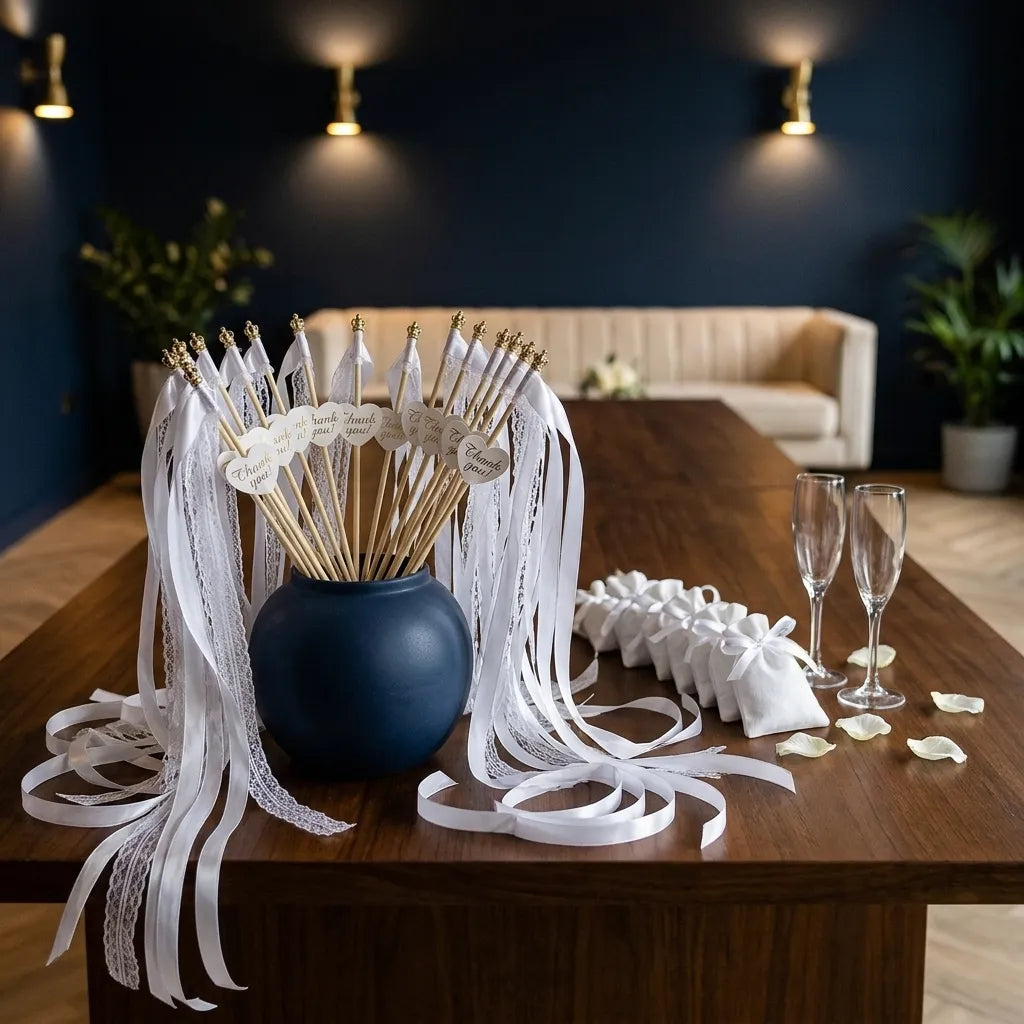 Baguette De Rubans Blancs Avec Etiquette Design