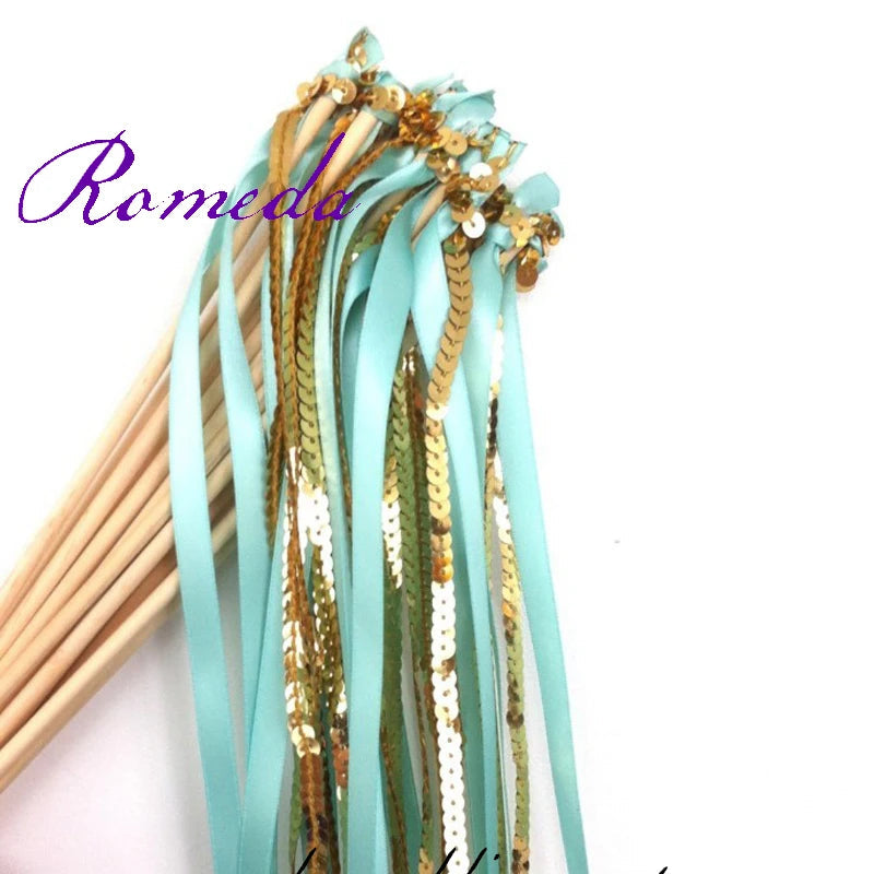 Baguette De Rubans Bleu Et Doré Raffinée vintage