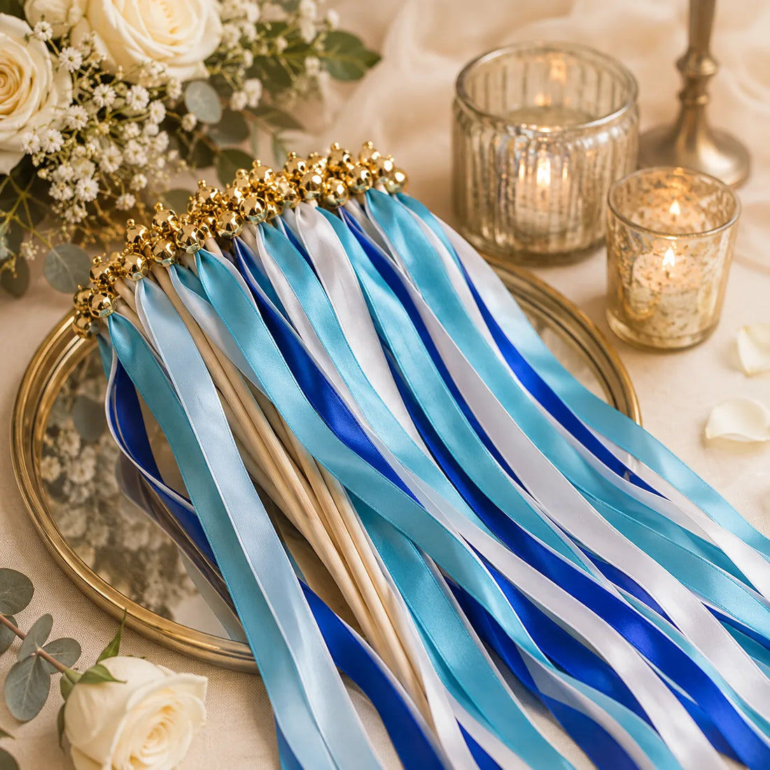 Baguette De Rubans Bleus Mariage