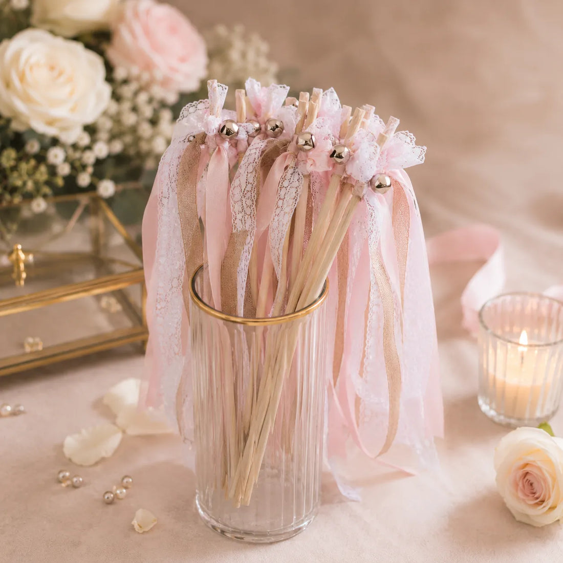 Baguette De Rubans Bohème Rose vintage