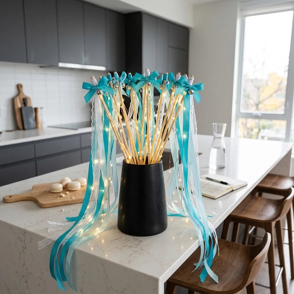 Baguette De Rubans Mariage Lumineux Bleu Design