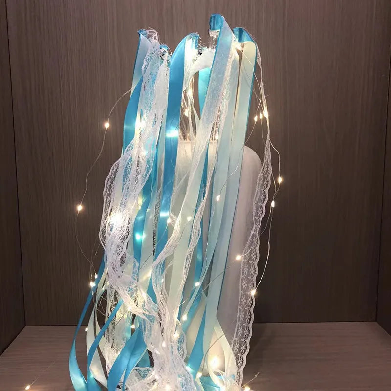 Baguette De Rubans Mariage Lumineux Bleu chic