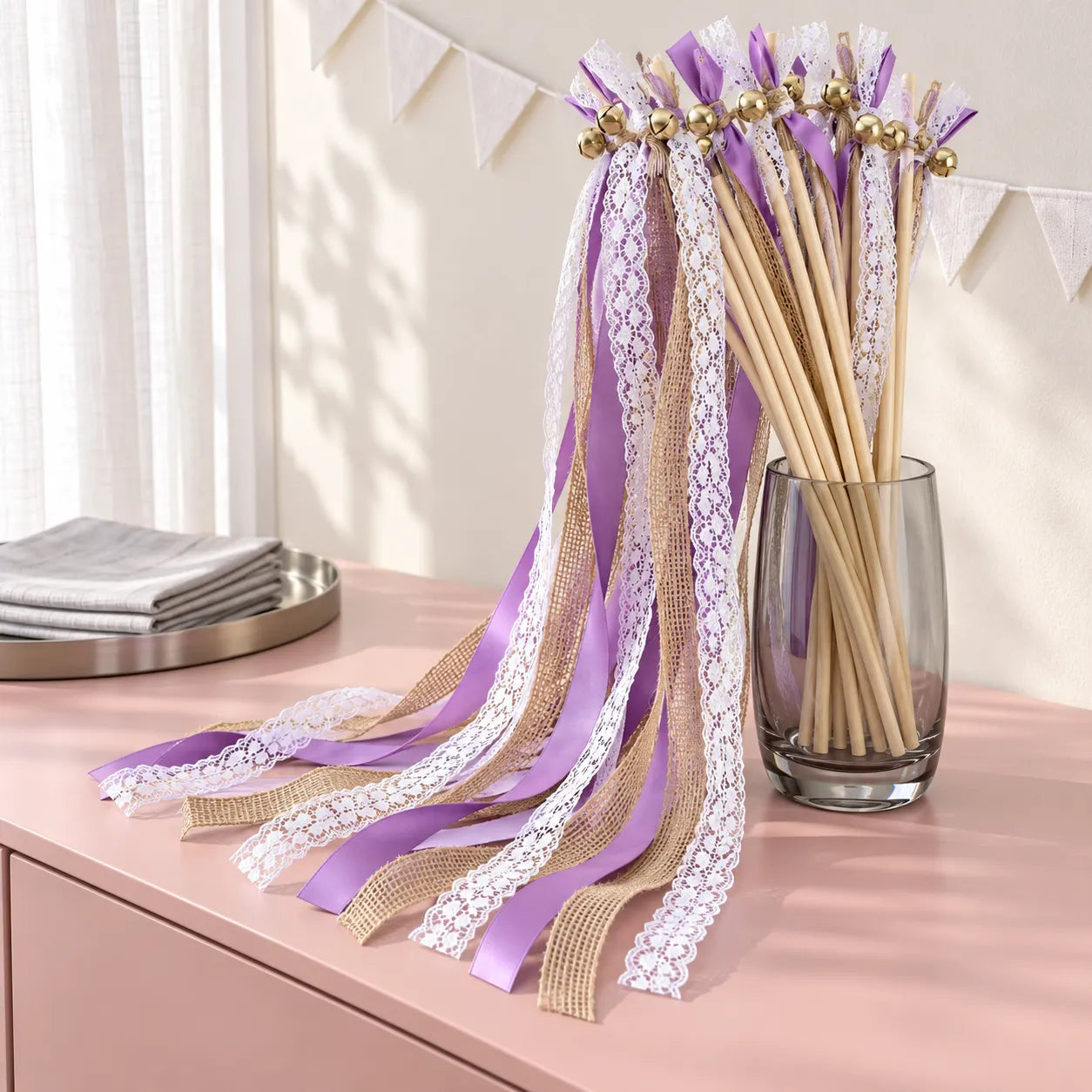 Baguette De Rubans Mauves Champêtre classe