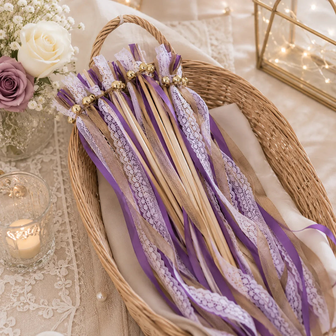 Baguette De Rubans Mauves Champêtre original