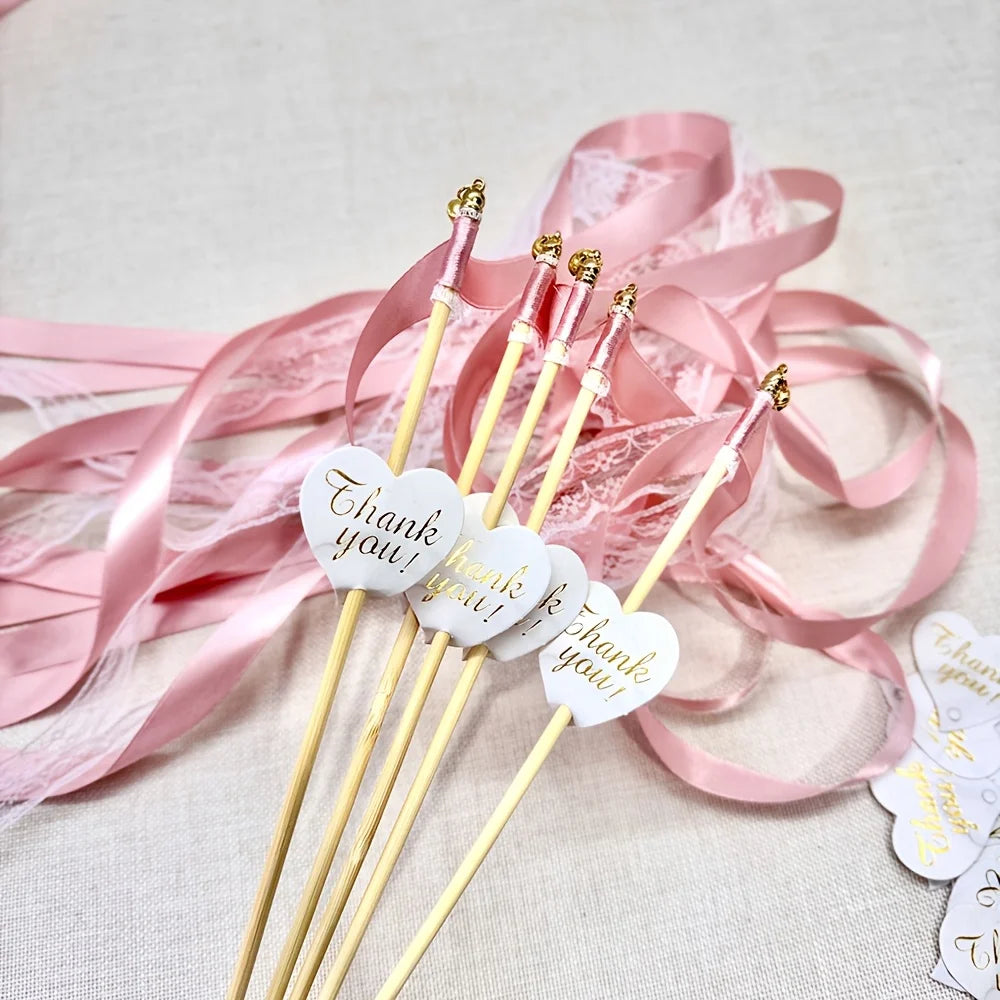Baguette De Rubans Roses Avec Etiquette charmant